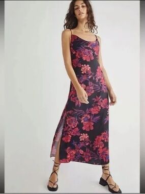 Free People Ella Cowl Neck Midi Slip Dress - NWT